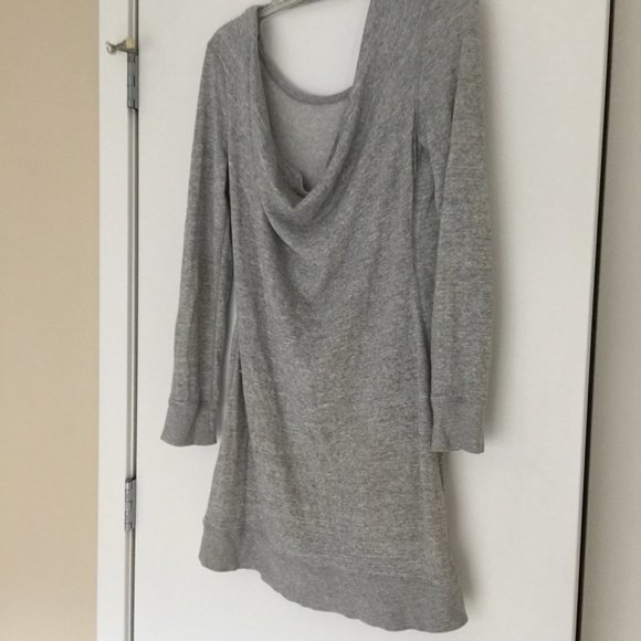 Myla Draped Open-Back Sweater Dress, Gray BCBG - Picture 4 of 8